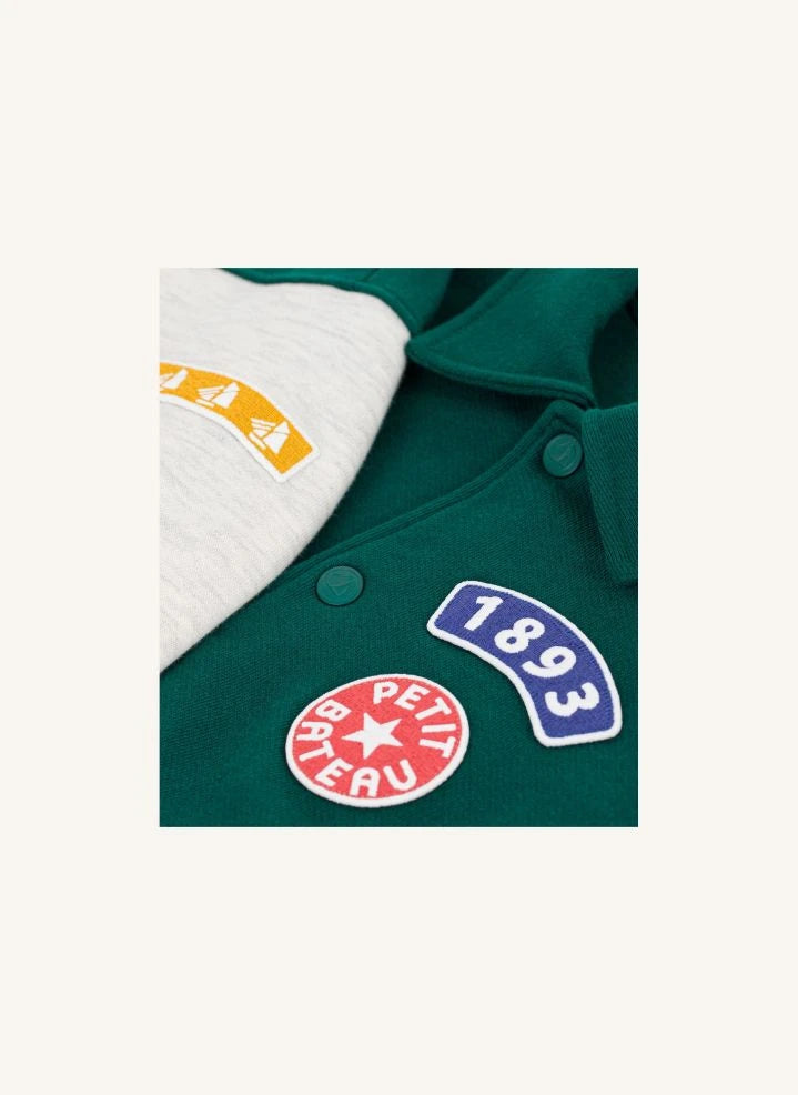 Petit Bateau - سترة بلوك ألوان تيدي | أخضر