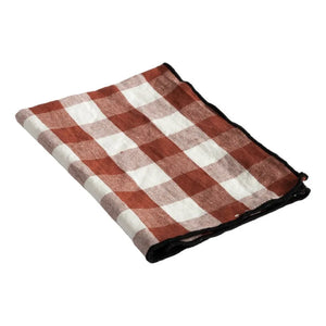 Maison de Vacances - Bourdon Siyah Fileli Gingham Mutfak Havlusu 48x75 cm | Vichy Argile