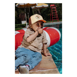 Hello Hossy - Trucker Rolling Pony Organik Pamuk Kavisli Siperlikli Şapka | Bej