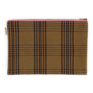 Rose in April - Lili Tartan clutch çanta | Kahverengi