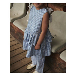 Copenhagen Colors - Pied de Poule organik pamuk pantolon | Mavi