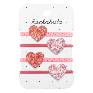 Rockahula Kids - 4’lü Parlak Kalp Toka Seti | Pembe