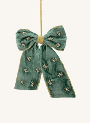 Anna + Nina - Crimson Luxe زخارف كريسماس مرصعة بالخرز | أخضر