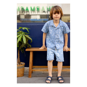 Louis Louise - Denim Magnum Hawaii Gömlek | Açık Mavi