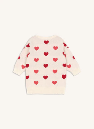 Konges Sløjd - Toz Pembe Dress Sweater Lapis Hearts Organik Pamuk