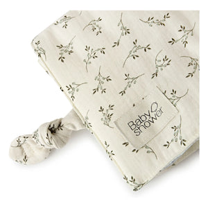 Babyshower - Knot Olive Bloom seyahat alt değiştirme matı | Ecru