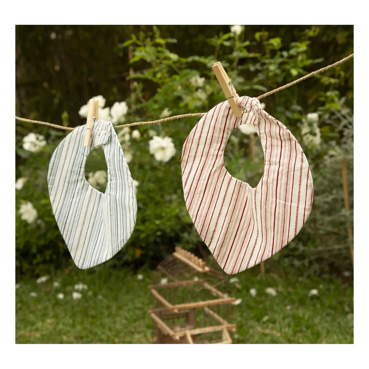 Editions Aimable - Bandana Brigitte - طقم من قطعتين | Azure Stripes Poplin