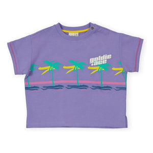 Goldie + Ace - Oversize Palm Tişört | Mor