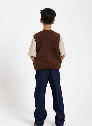 Hundred Pieces - Easy Sherpa Kolsuz Ceket | Kahverengi