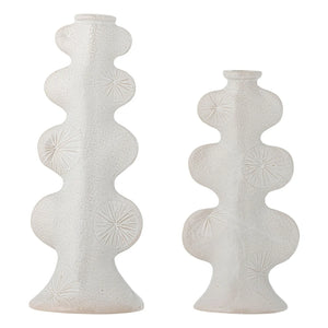 Bloomingville - Stoneware Cason Şamdanlar - 2’li Set | Beyaz