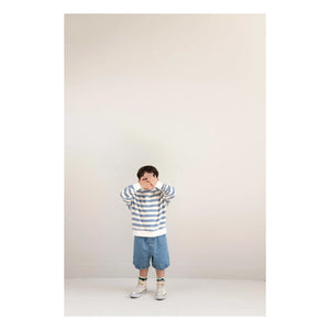 Jenest - Kay Çizgili Organik Pamuklu Sweatshirt | Mavi