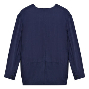 the new society - Blazer Luz Keten | Gece mavisi
