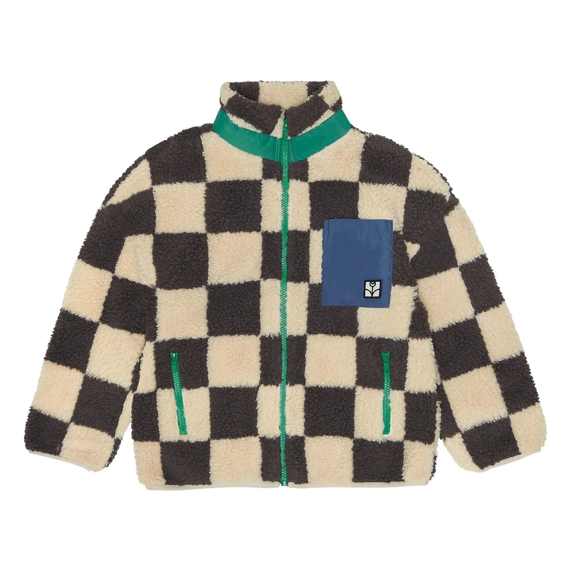 The Campamento - جاكيت Damier شيربا | إيكرو