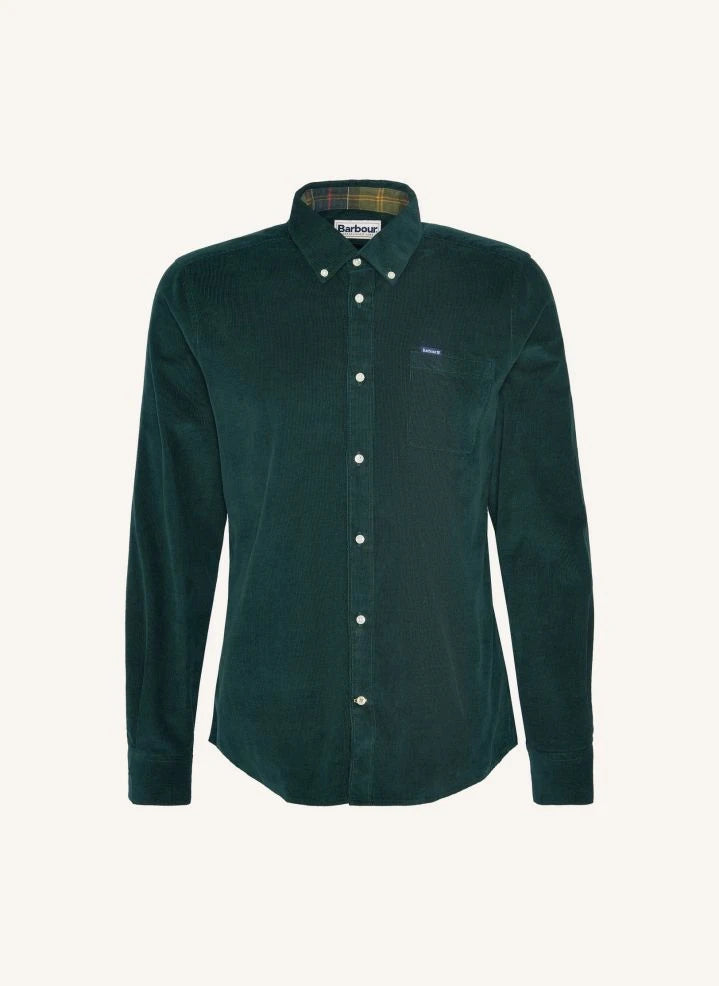 Barbour - Ramsey قميص مخملي | أخضر كرومي