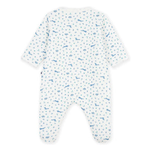 Petit Bateau - Tüylü Dors Bien Tilki Tulum Pijama Organik Pamuk | Beyaz