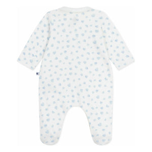 Petit Bateau - Dors Bien Yaka Kalpli Organik Pamuklu Pijama | Beyaz