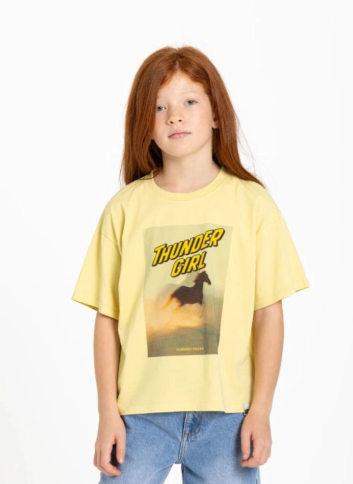 Hundred Pieces - Luna Horses تي شيرت | أصفر فاتح