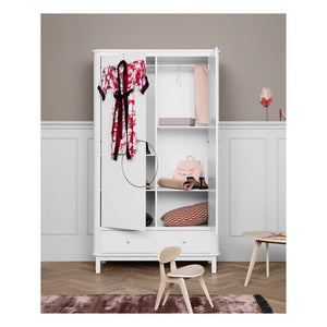 Oliver Furniture - 2 Kapılı Huş Gardırop | Beyaz