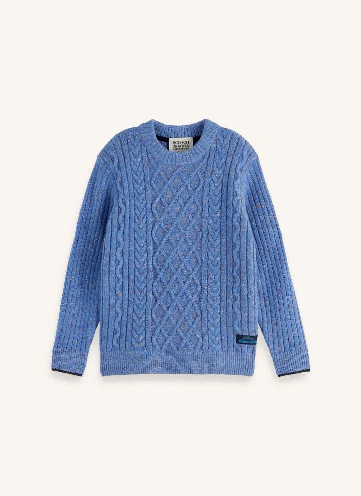 Scotch & Soda - سترة محبوكة بكابلات | أزرق