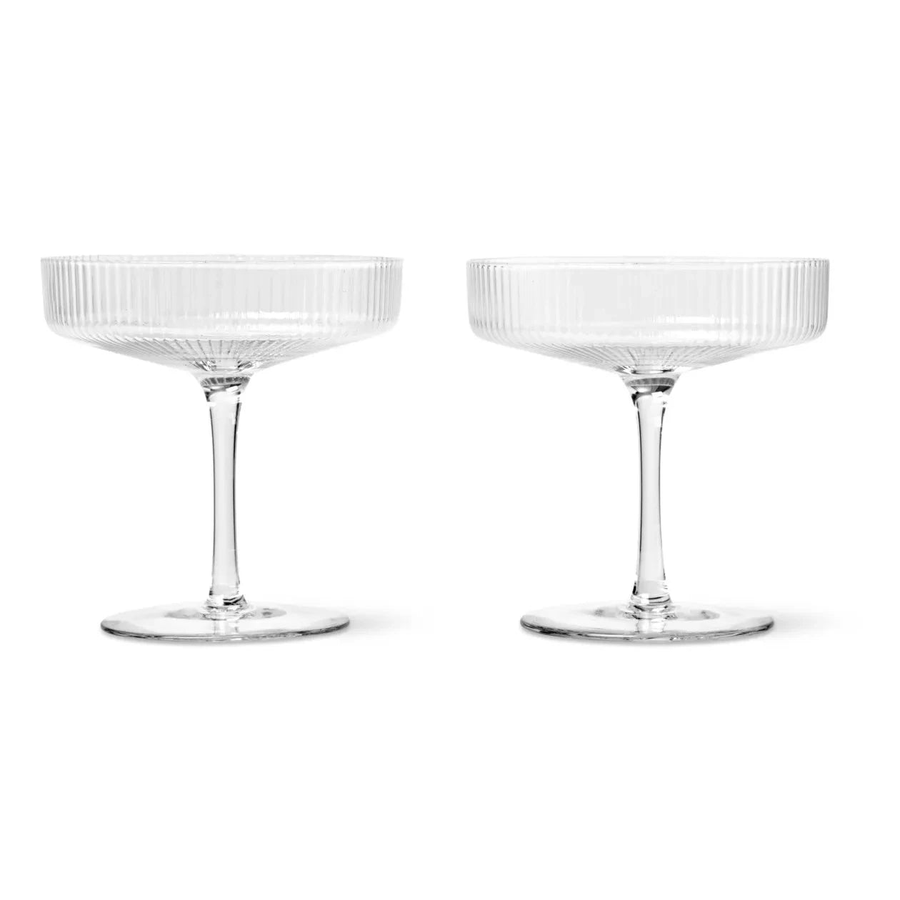 Ferm Living - Ripple Şampanya Bardağı - 2'li Set