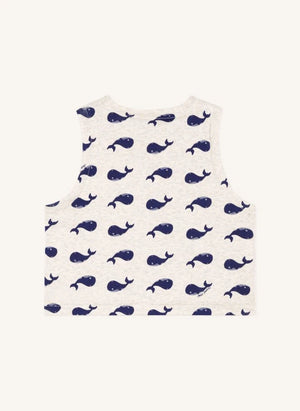Petit Bateau - Whales Organik Pamuk Kolsuz Atlet | Heather bej