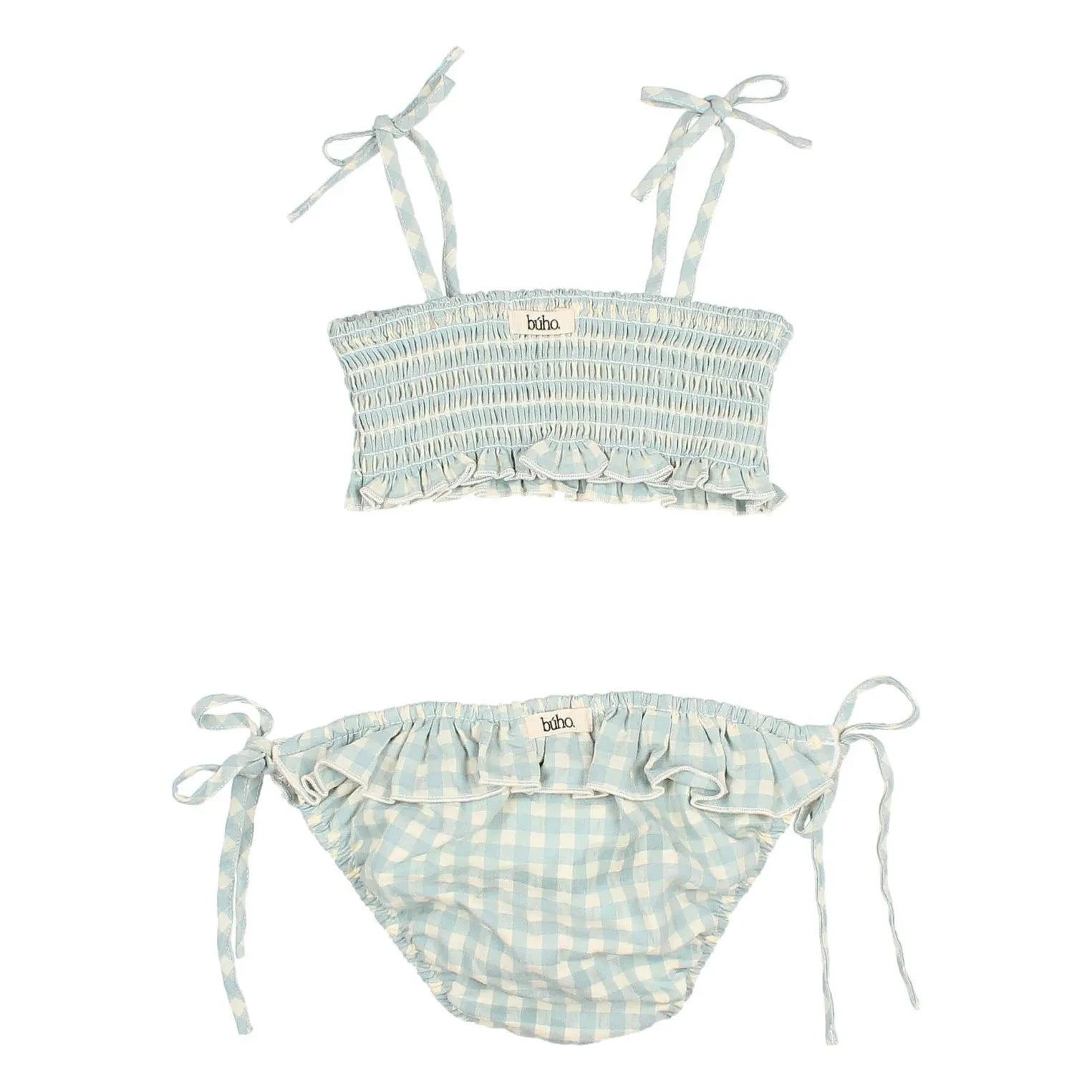 Búho - Vichy Seersucker Organik Pamuk Mayo | Aqua
