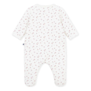 Petit Bateau - Pyjamas Dors Bien Fleuri Tubique Organik Pamuk | Beyaz