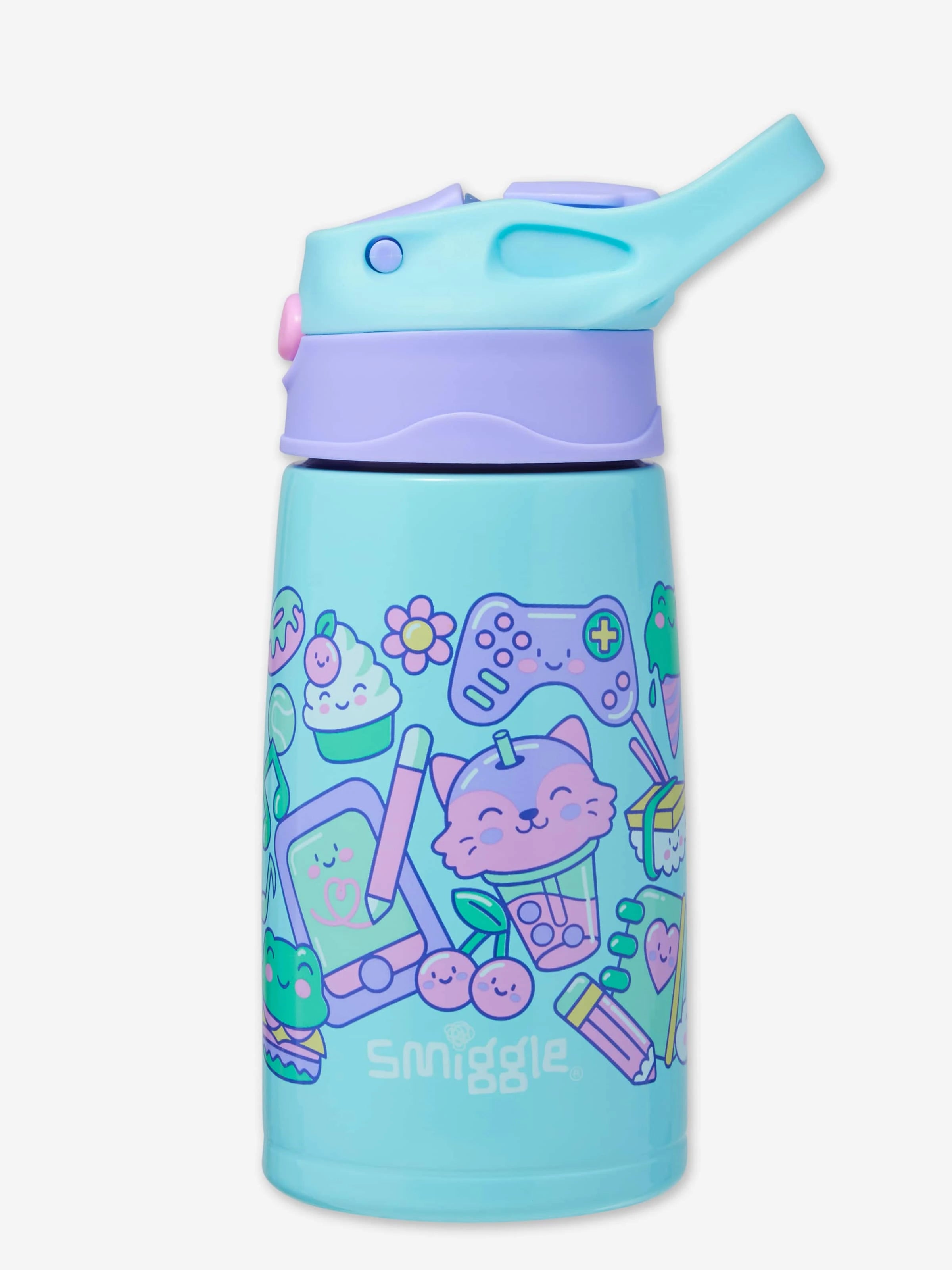Smiggle - Weekend 400ML Gizli Pipetli Çelik Suluk