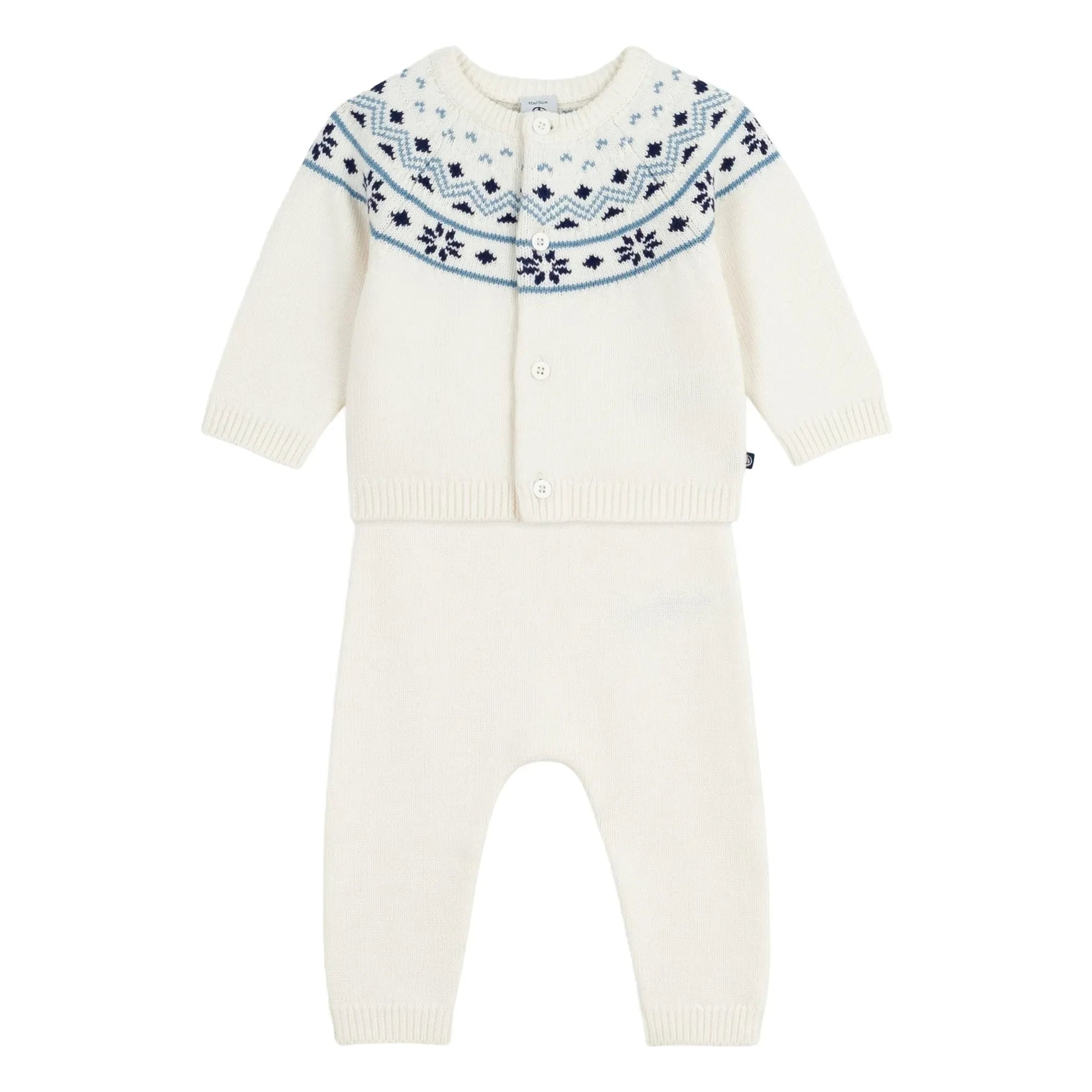 Petit Bateau - Yün Hırka ve Pantolon Takımı | Ekru
