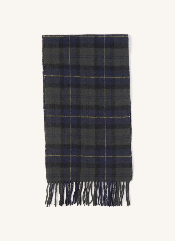 Barbour - وشاح صوفي بنقشة مربعات | أخضر داكن