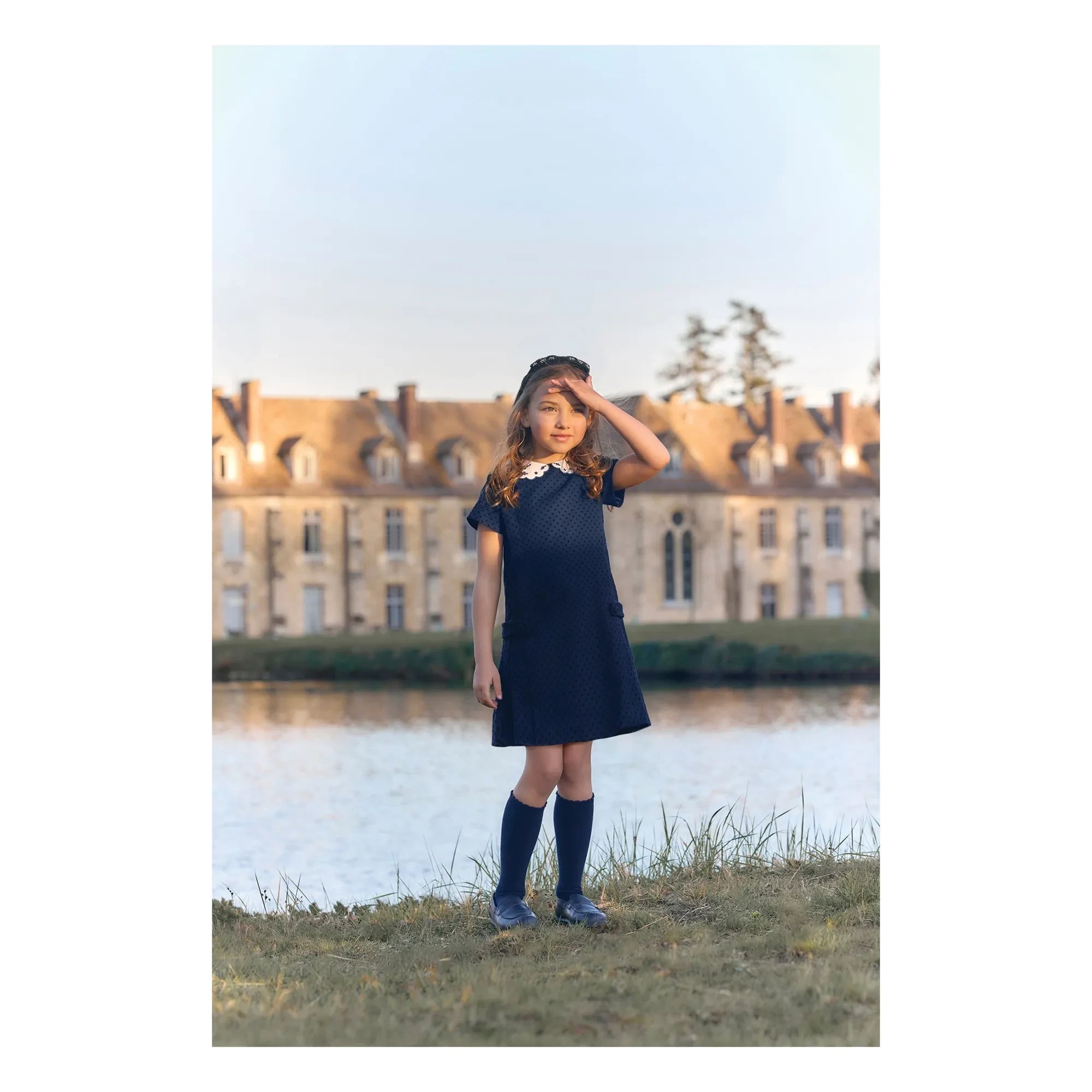 Tartine et Chocolat - Claudine yaka elbise | Lacivert