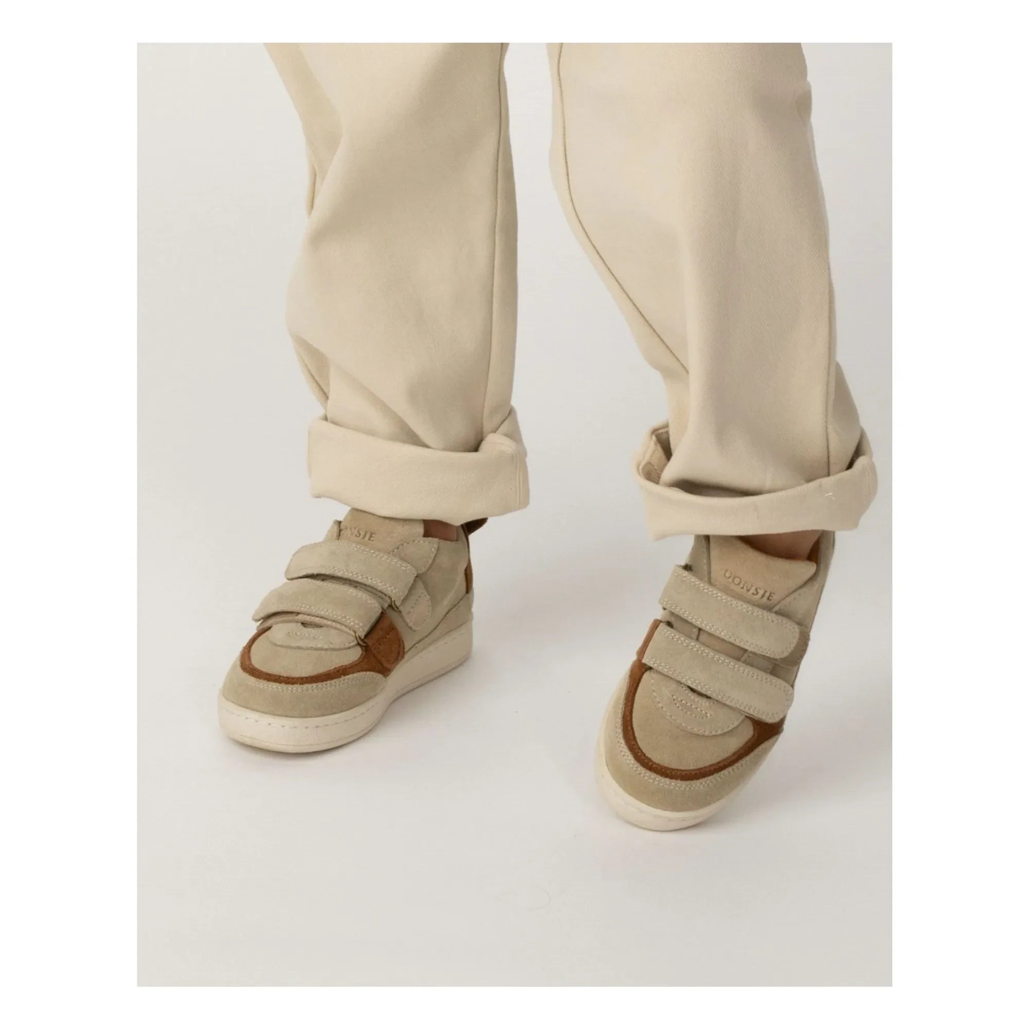 Donsje - Rinon Ayı Süet Çizikli Sneakers | Bej