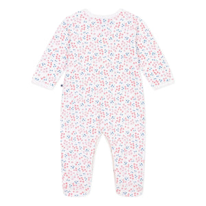 Petit Bateau - Dors Bien Fleuri Kadife Pijama | Beyaz