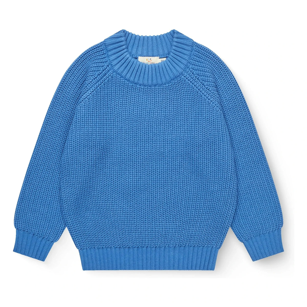 Copenhagen Colors - Kaburgalı Organik Pamuklu Kazak | Azure blue