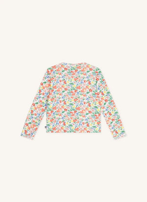 Petit Bateau - Organik Pamuk Çiçekli Hırka | Beyaz