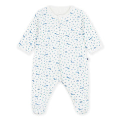 Petit Bateau - Tüylü Dors Bien Tilki Tulum Pijama Organik Pamuk | Beyaz