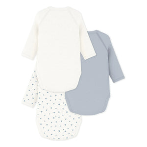 Petit Bateau - 3'lü Organik Pamuk Kalpli Çapraz Bedenler | Beyaz