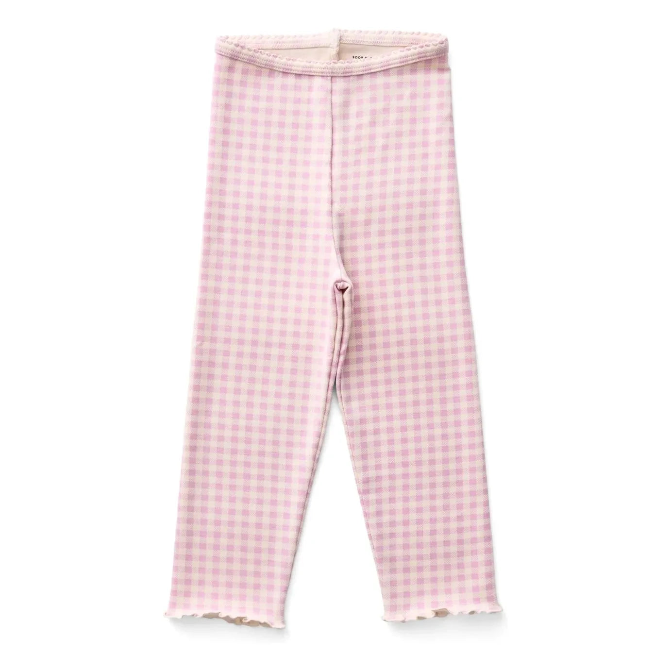 Soor Ploom - Pembe Gingham Organik Pamuk Capri Tayt