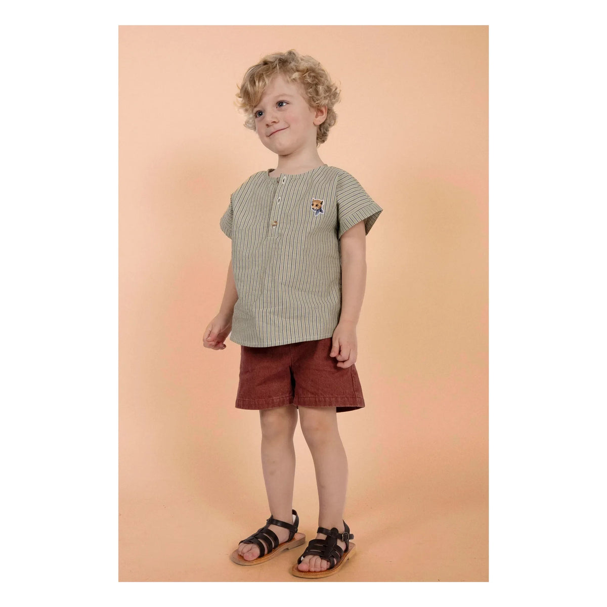 Loir - Kurta Bel Detaylı Bluz Organik Keten | Yeşil
