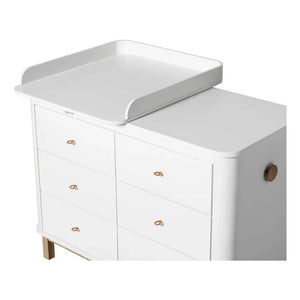 Oliver Furniture - 6 Çekmeceli Şifonyer İçin Küçük Alt Değiştirme Ünitesi | Beyaz