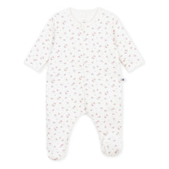 Petit Bateau - Pyjamas Dors Bien Fleuri Tubique Organik Pamuk | Beyaz