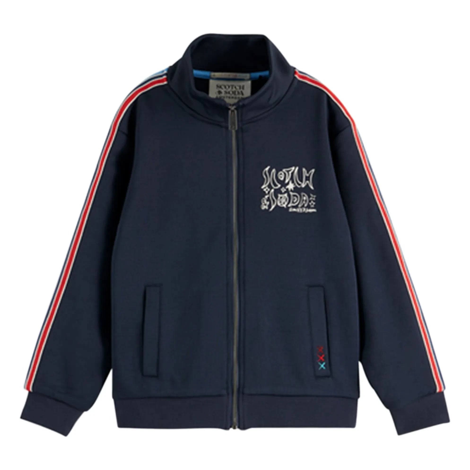 Scotch & Soda - Çizgili Fermuarlı Sweat | Lacivert