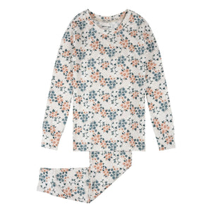 Petit Lem - Organik pamuk ve Modal çiçek desenli pijama | Bej