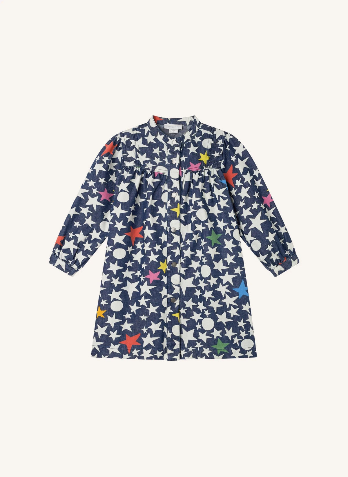 Stella McCartney Kids - فستان Denim Star | أزرق دنيم