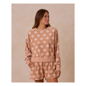 Rylee + Cru - Çiçekli Terry Sweatshirt | Turuncu