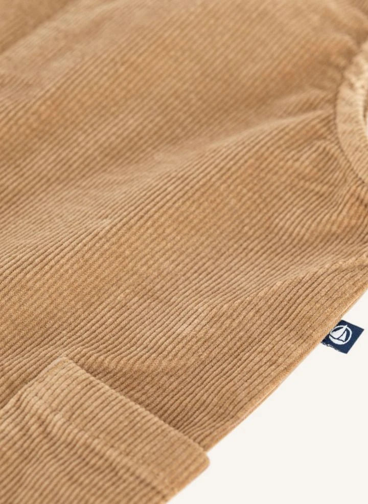 Petit Bateau - بدلة مخملية من القطن العضوي | Camel