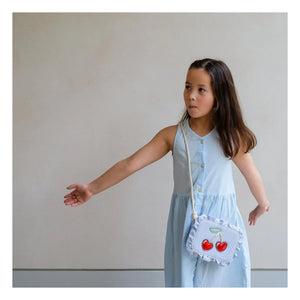 Mimi & Lula - Çizgili Kiraz Çanta | Mavi