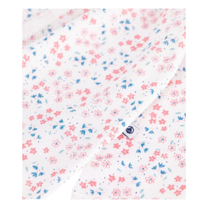 Petit Bateau - Dors Bien Fleuri Kadife Pijama | Beyaz