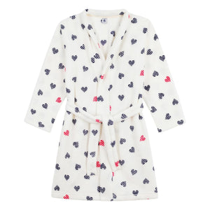 Petit Bateau - Çizgili Kalpler Sabahlığı | Beyaz