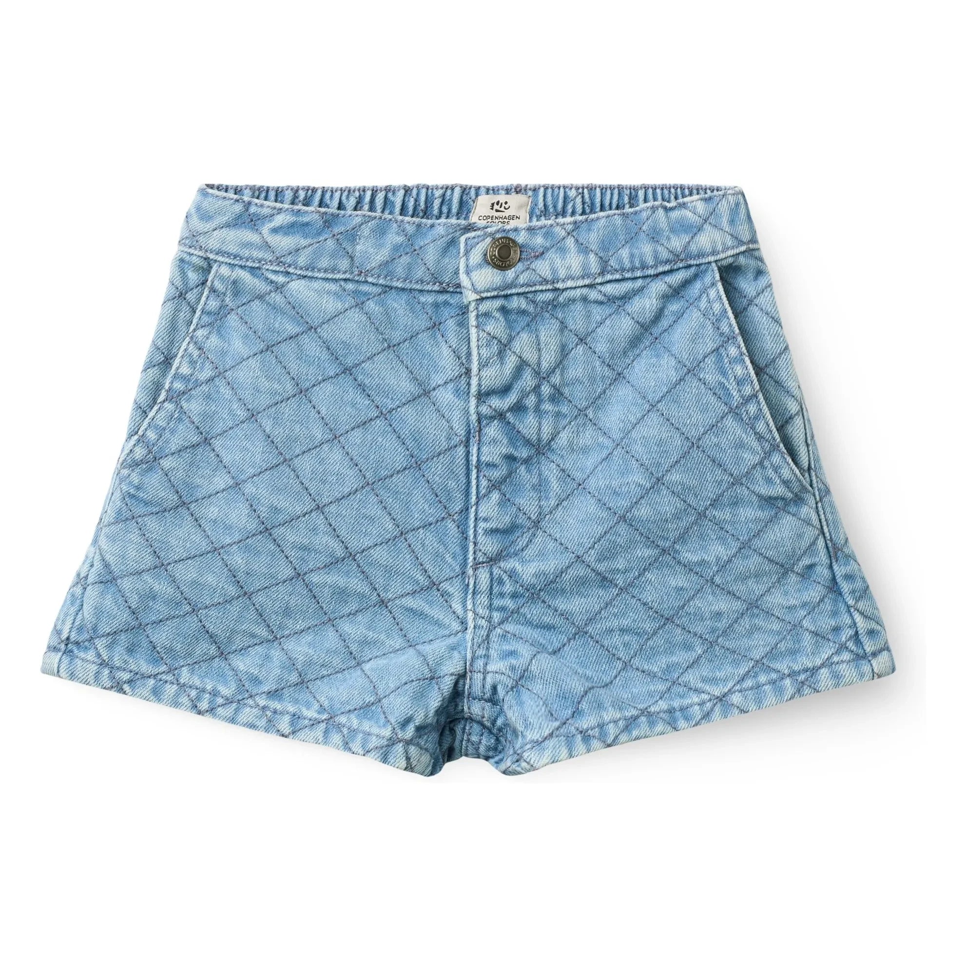 Copenhagen Colors - Organik Pamuklu Kapitone Denim Şort | Açık Mavi